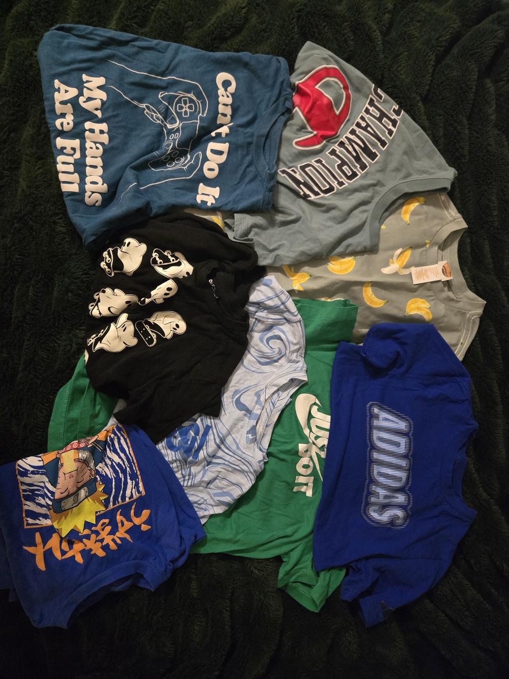 Assorted Kids T‑Shirts Pack — Blue, Green, Gray, Black